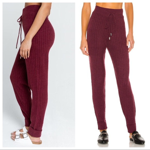 FREE PEOPLE JOGGERS BOHO RIB KNIT SKINNY ATHLEISURE LOUNGE PANTS A2C - Picture 8 of 15